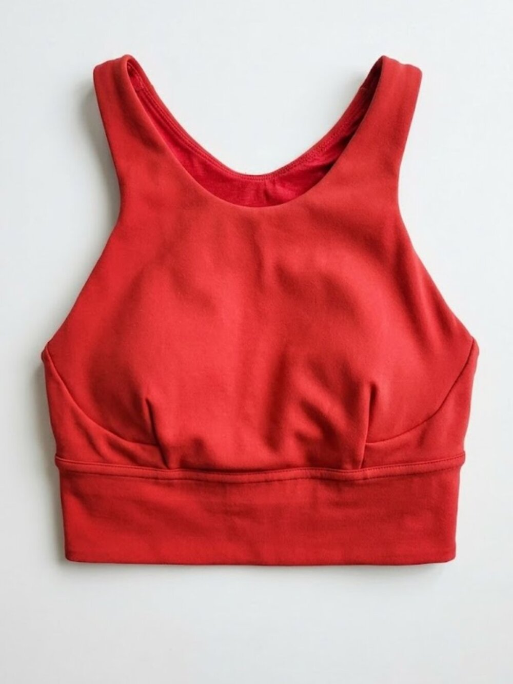 Lululemon Red Wunder Train Long Line Sports Bra